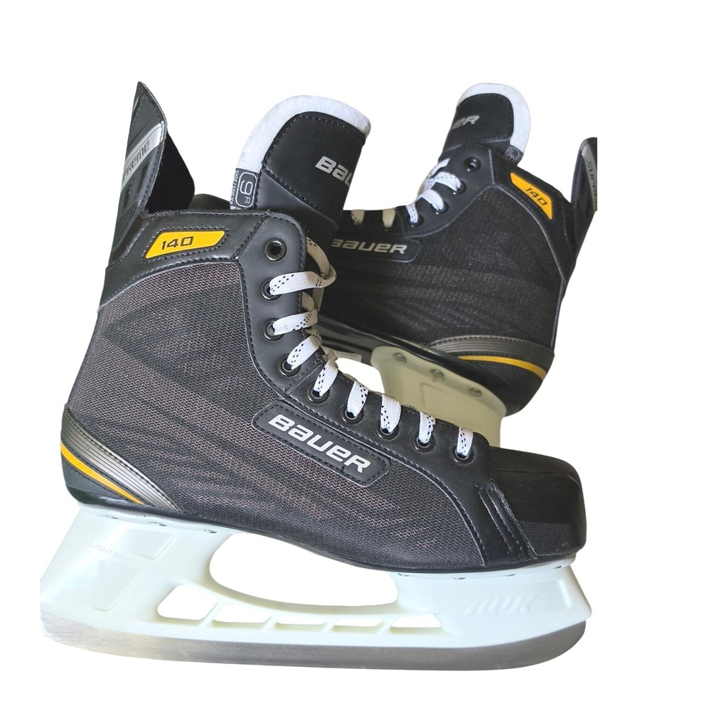 Bauer Supreme 140 Ice Hockey Skates Men Size 9R Black Yellow TUUK Lightspeed Pro